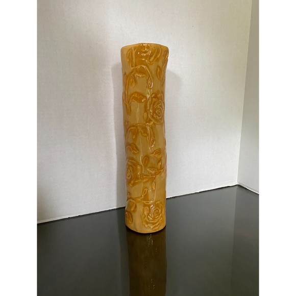 Studio B by Magenta (Early Rae Dunn) 14.5" Yellow Rose Pattern Vase - Picture 3 of 9